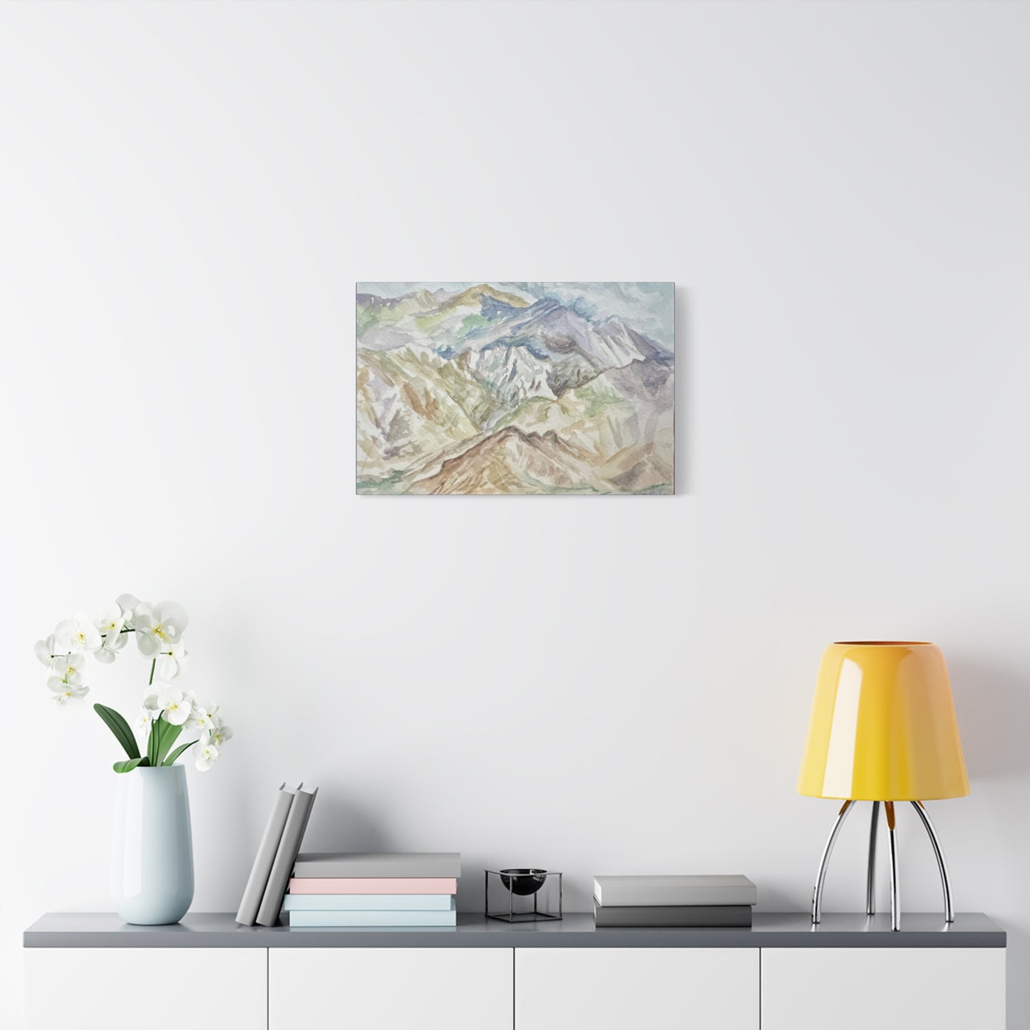Matte Canvas Print - Watercolor Painting of Himalayan Mountains