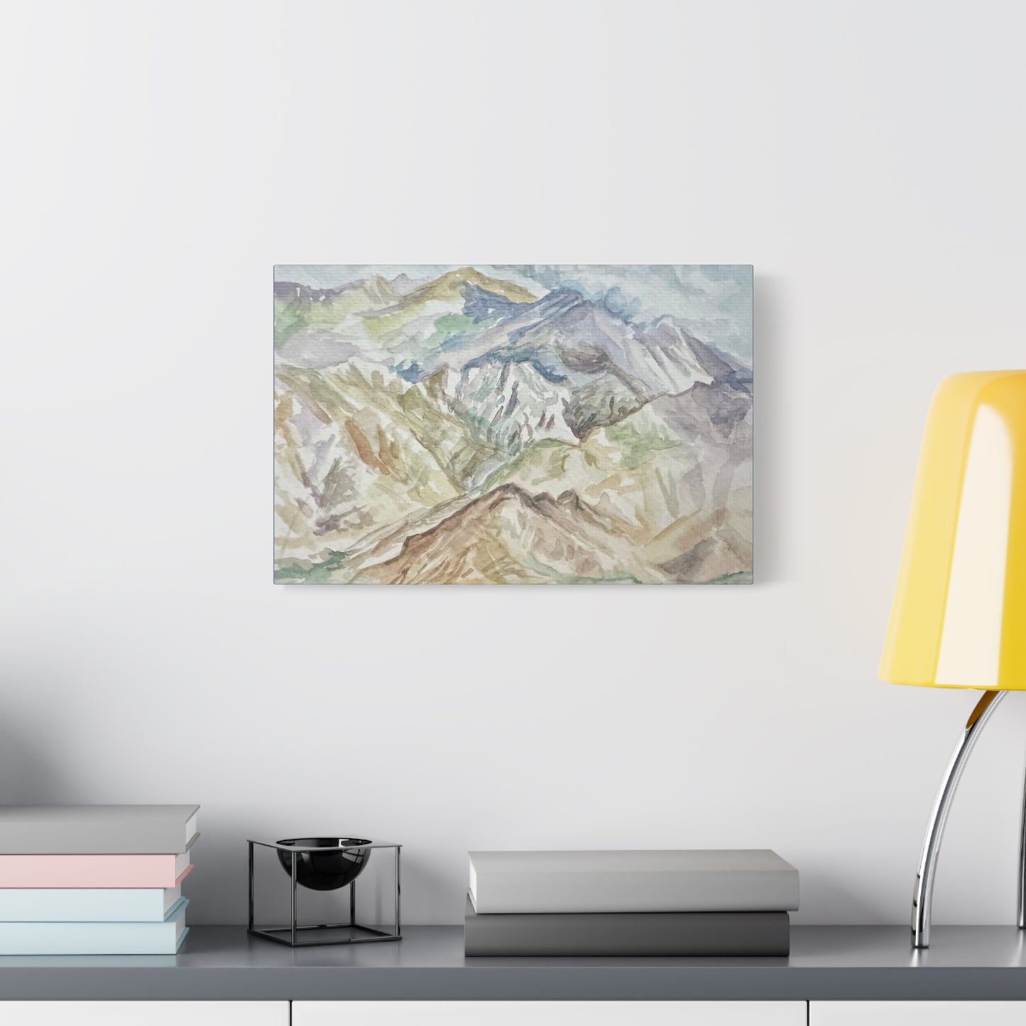 Matte Canvas Print - Watercolor Painting of Himalayan Mountains