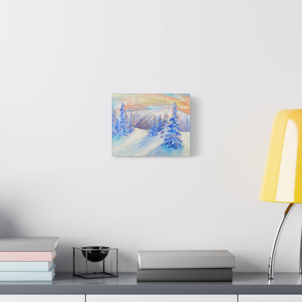 Canvas Print - Winter Wonderland Watercolor Landscape Painting
