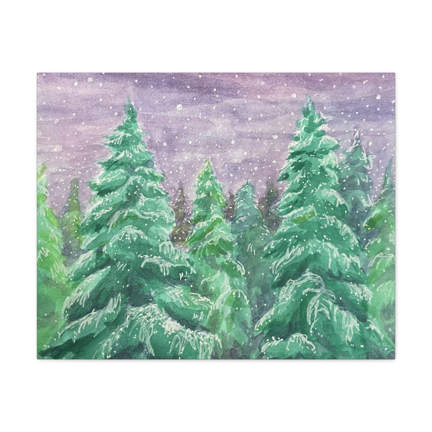 Matte Canvas Print - Snowy Spruces