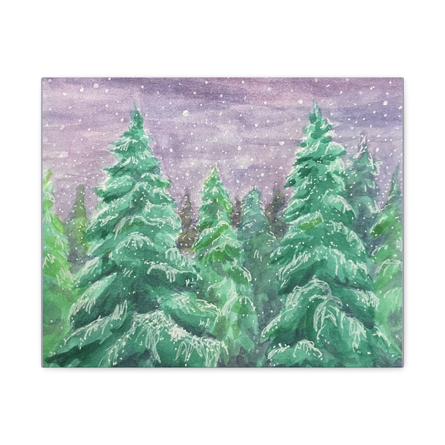 Matte Canvas Print - Snowy Spruces