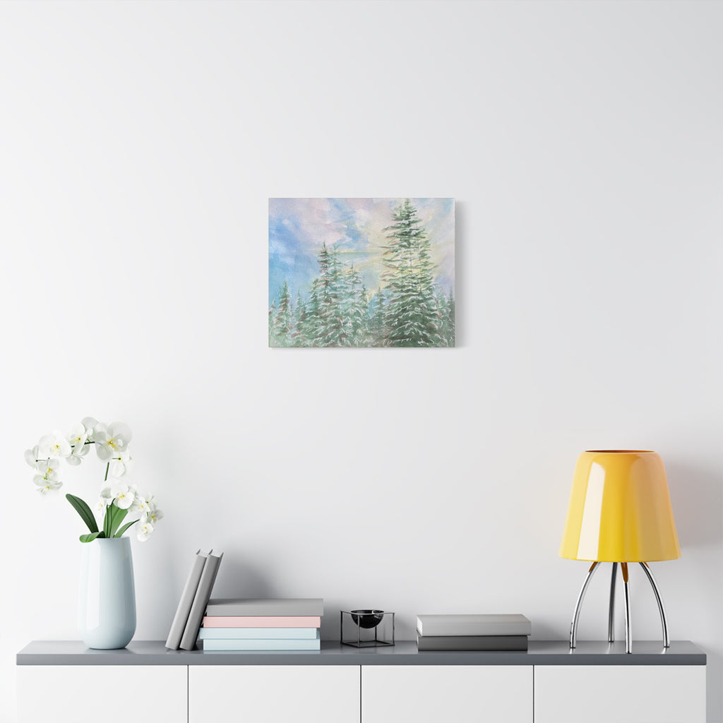 Canvas Print - Sunlight Through Trees Watercolor Landscape Painting