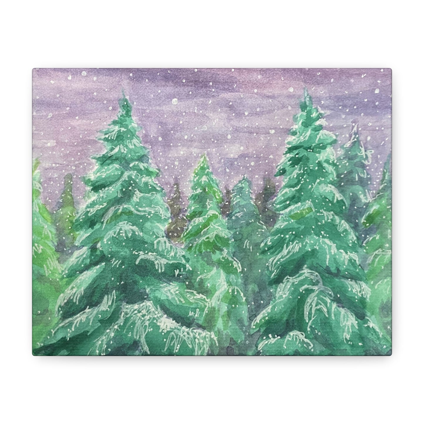 Matte Canvas Print - Snowy Spruces