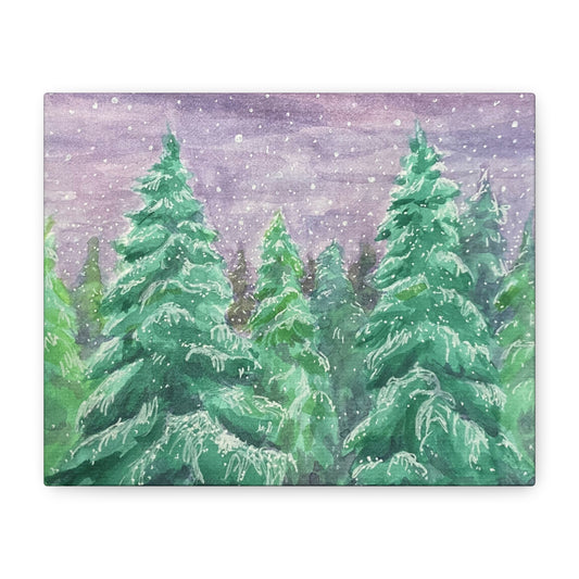 Matte Canvas Print - Snowy Spruces