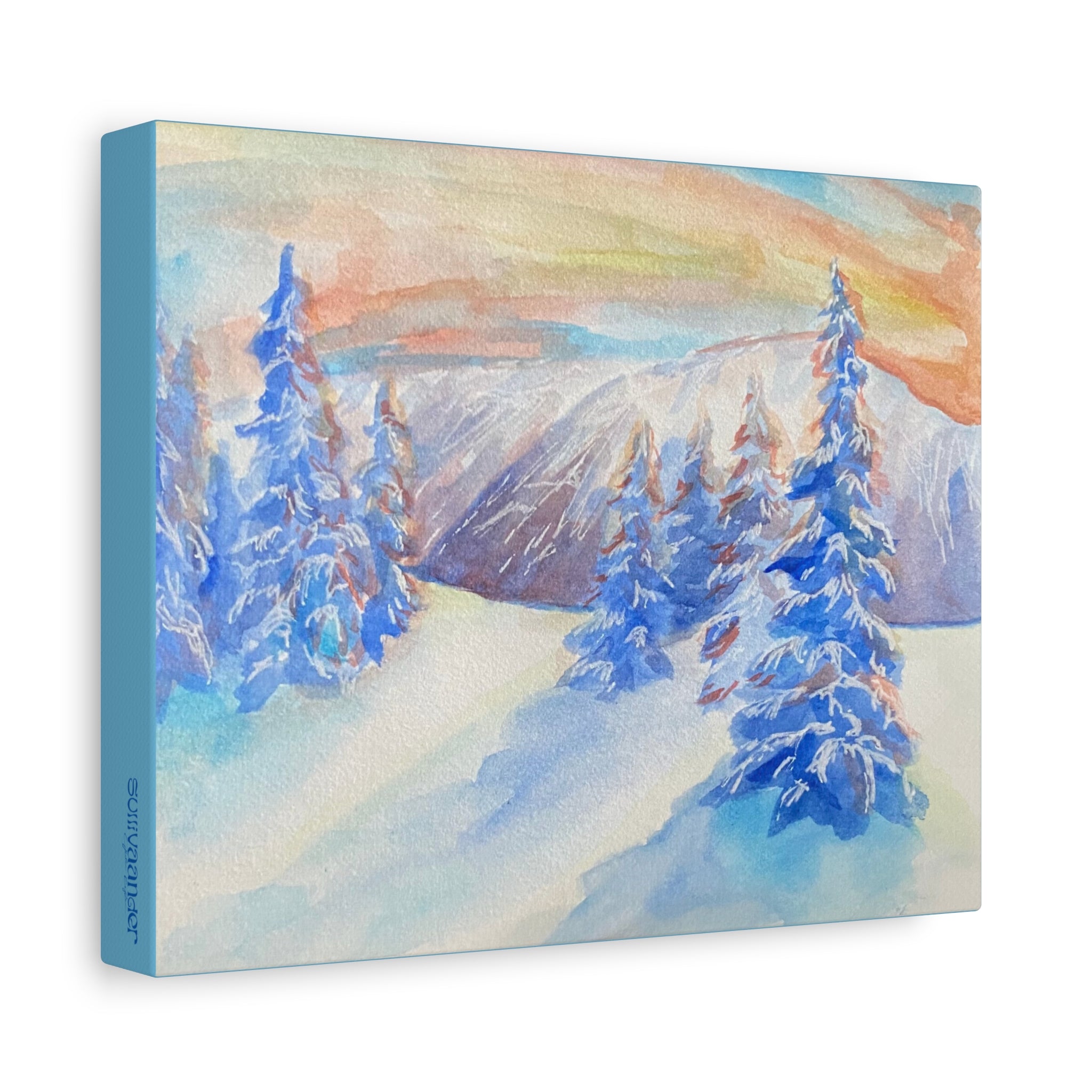 Canvas Print - Winter Wonderland Watercolor Landscape Painting