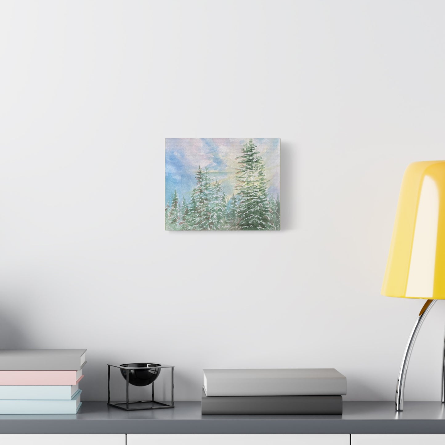 Matte Canvas Print - Sunlight Through Trees Watercolor Landscape Painting