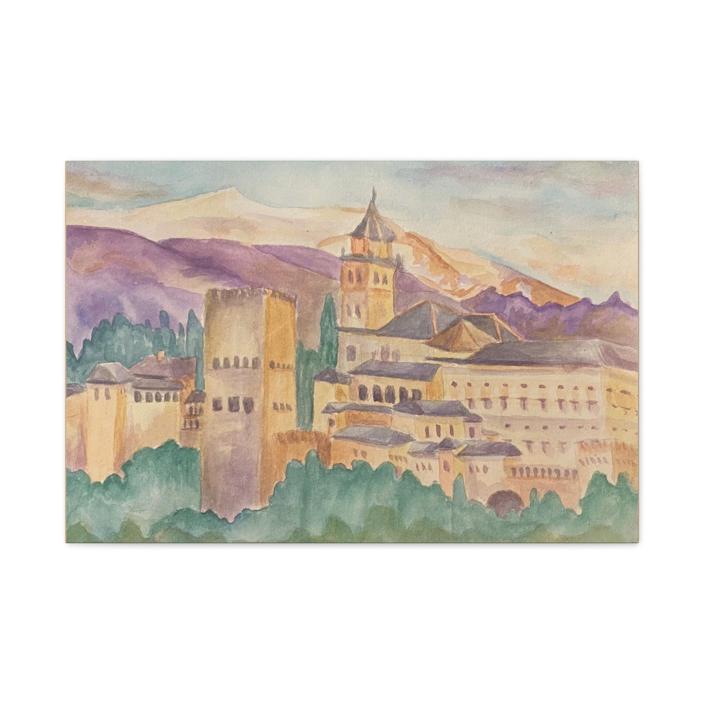 Matte Canvas Print - Alhambra in Granada, Spain