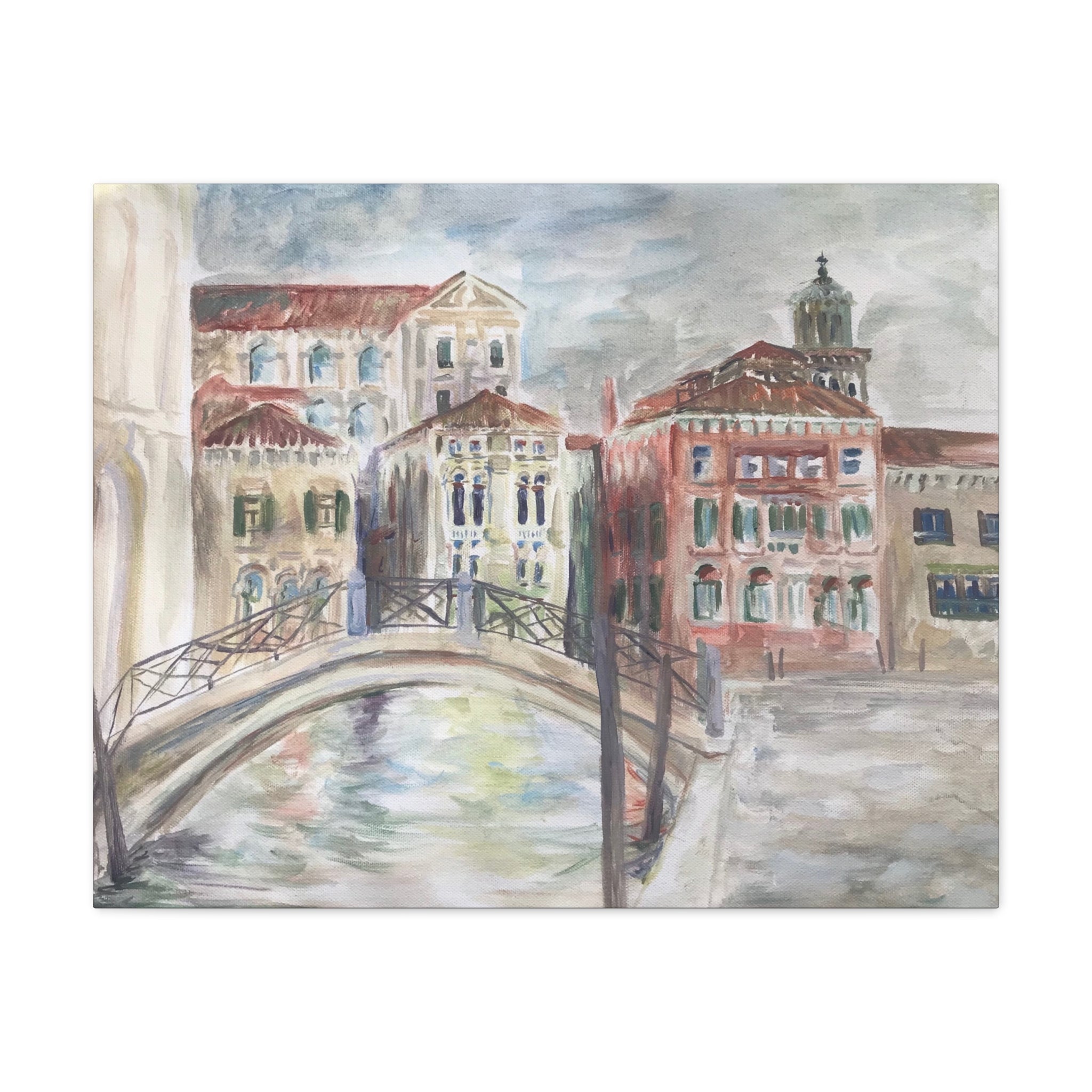 Canvas Print - Venice, Italy, Canal & City Landscape Plein-Air Oil Painting