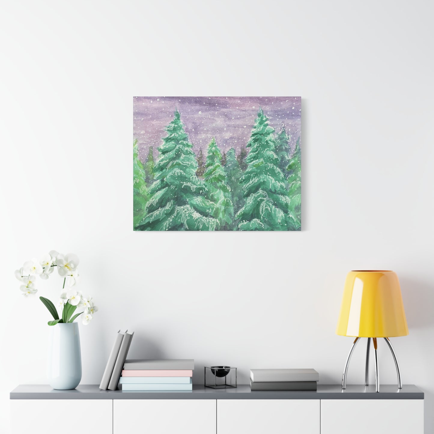 Matte Canvas Print - Snowy Spruces