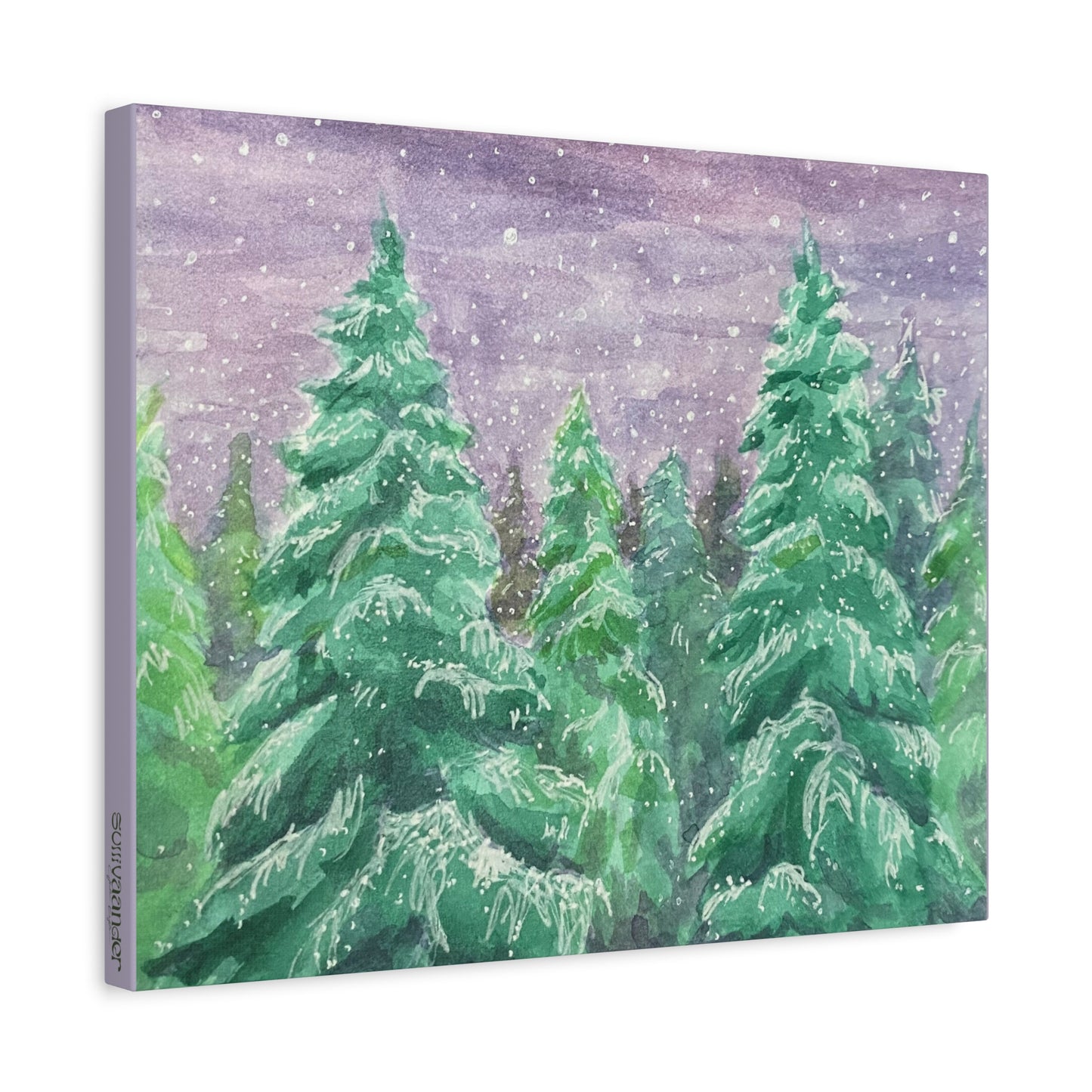 Matte Canvas Print - Snowy Spruces