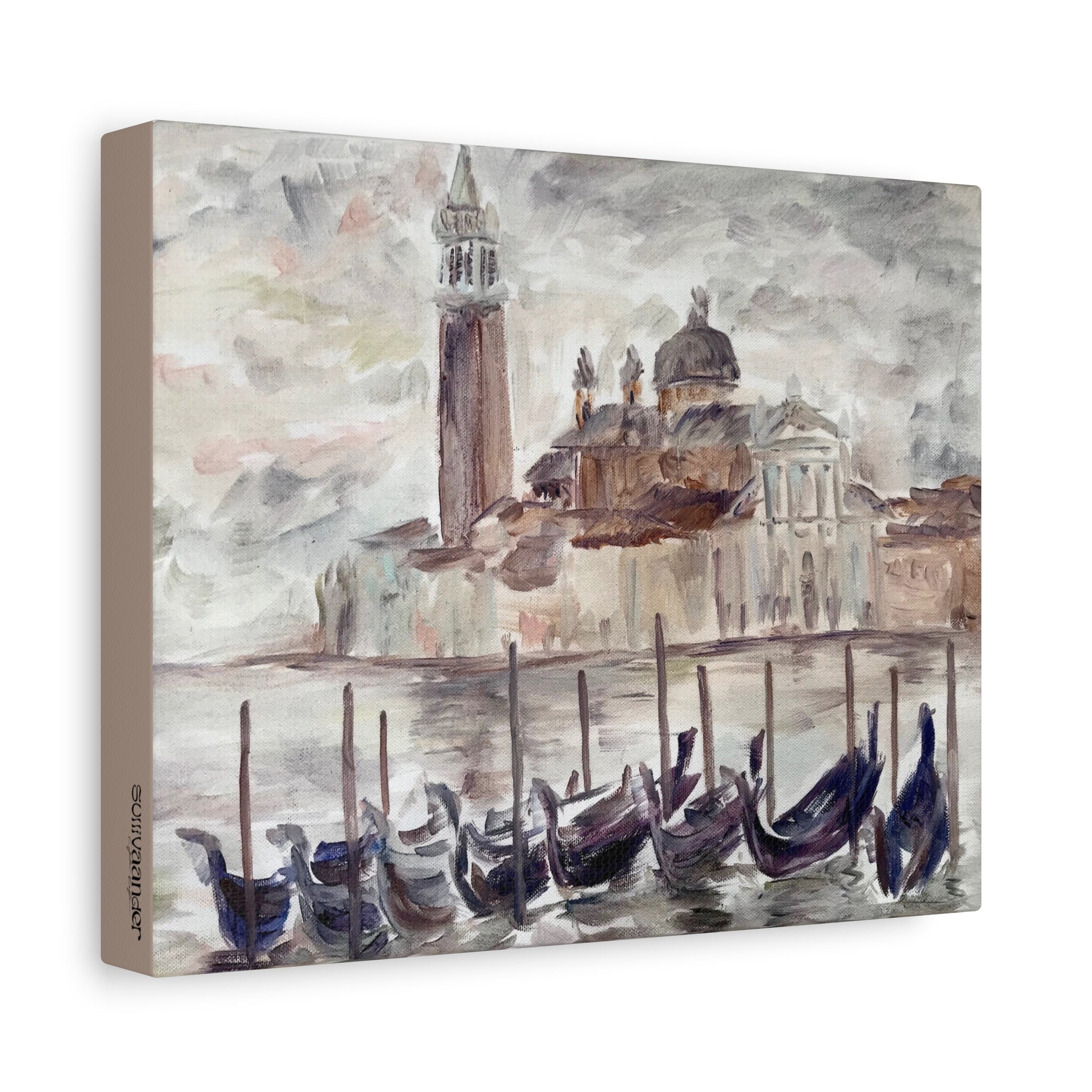Canvas Print - Venetian Gondola, Plein-Air Oil Painting, Venice Italy