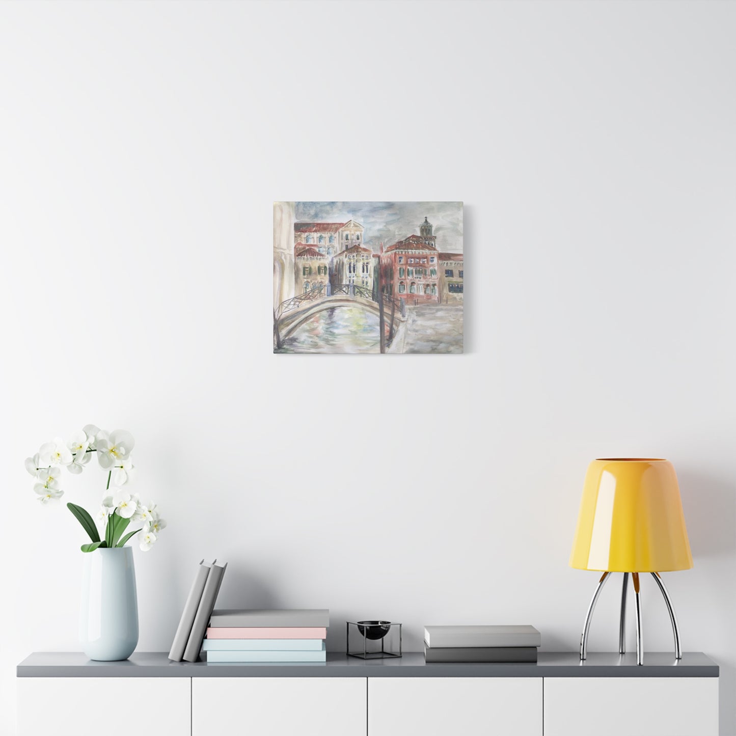 Matte Canvas Print - Venice, Italy, Canal & City Landscape Plein-Air Oil Painting