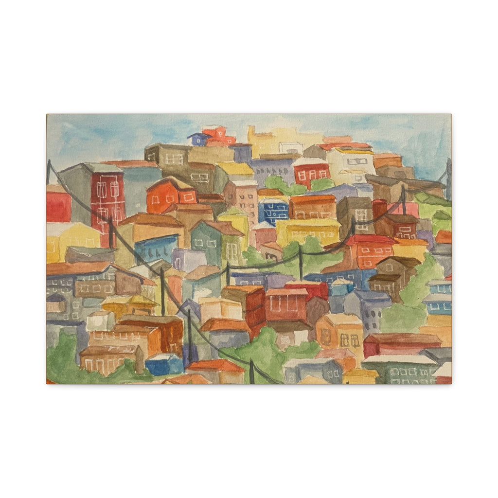 Canvas Print - Valparaíso, Chile Watercolor Painting