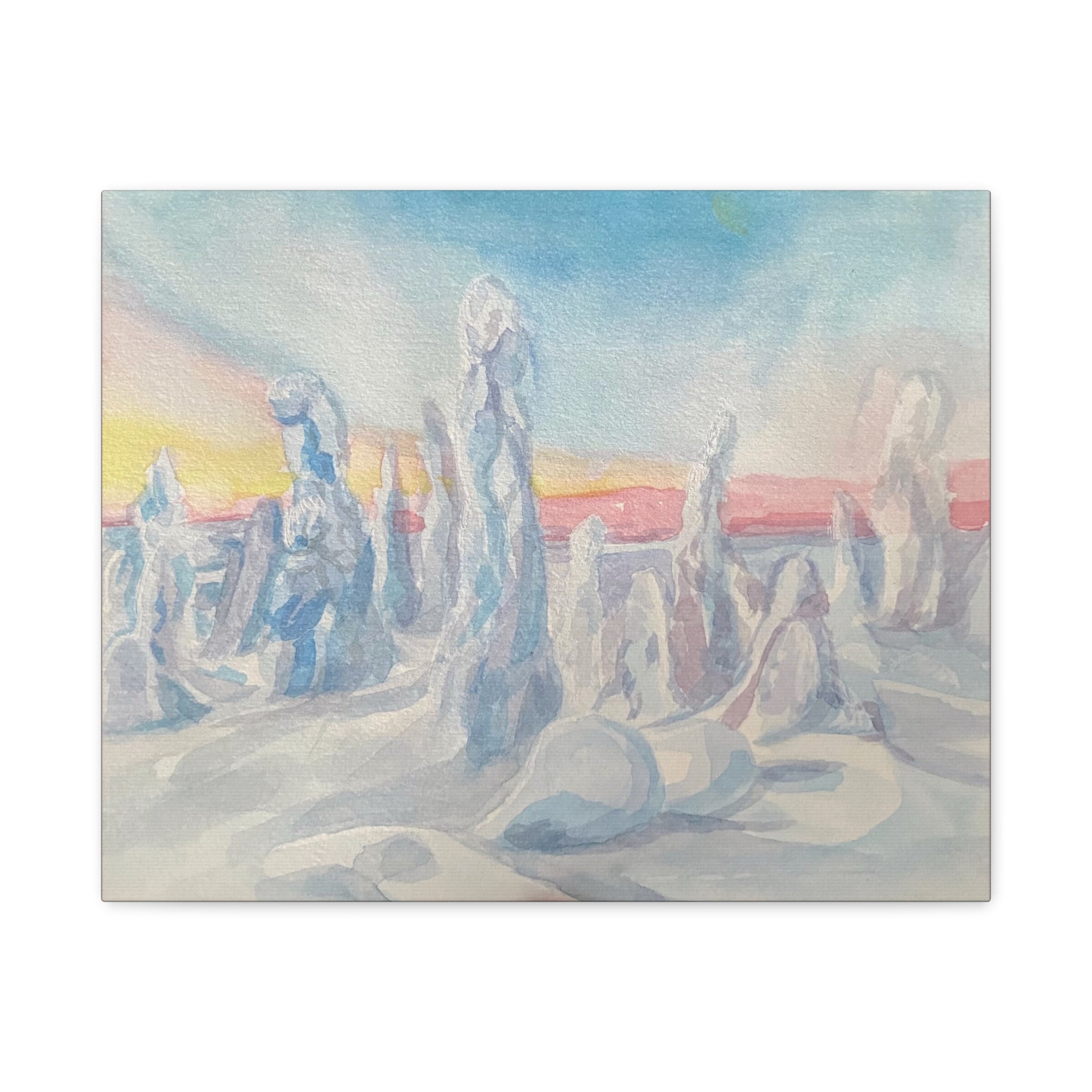 Canvas Print - Winter Whiteout in the Woods Watercolor Landscape