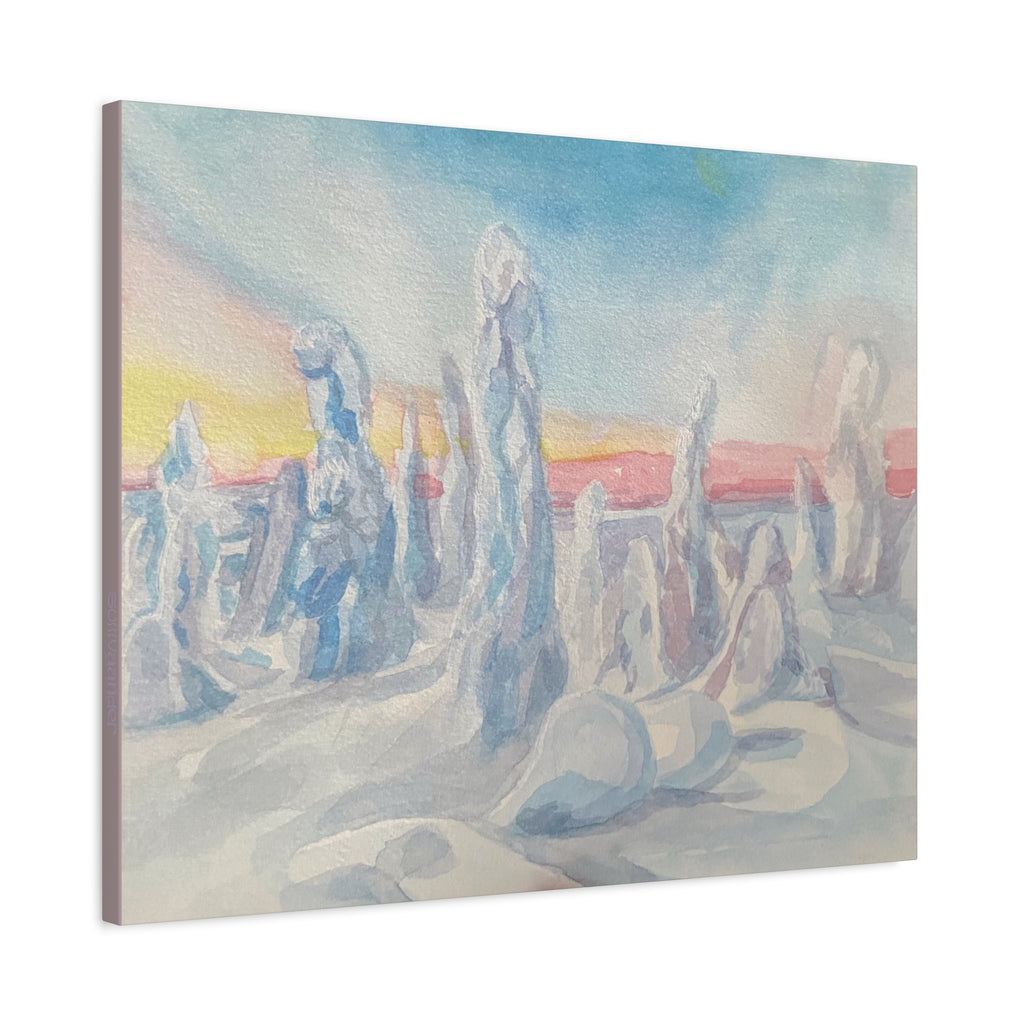 Canvas Print - Winter Whiteout in the Woods Watercolor Landscape