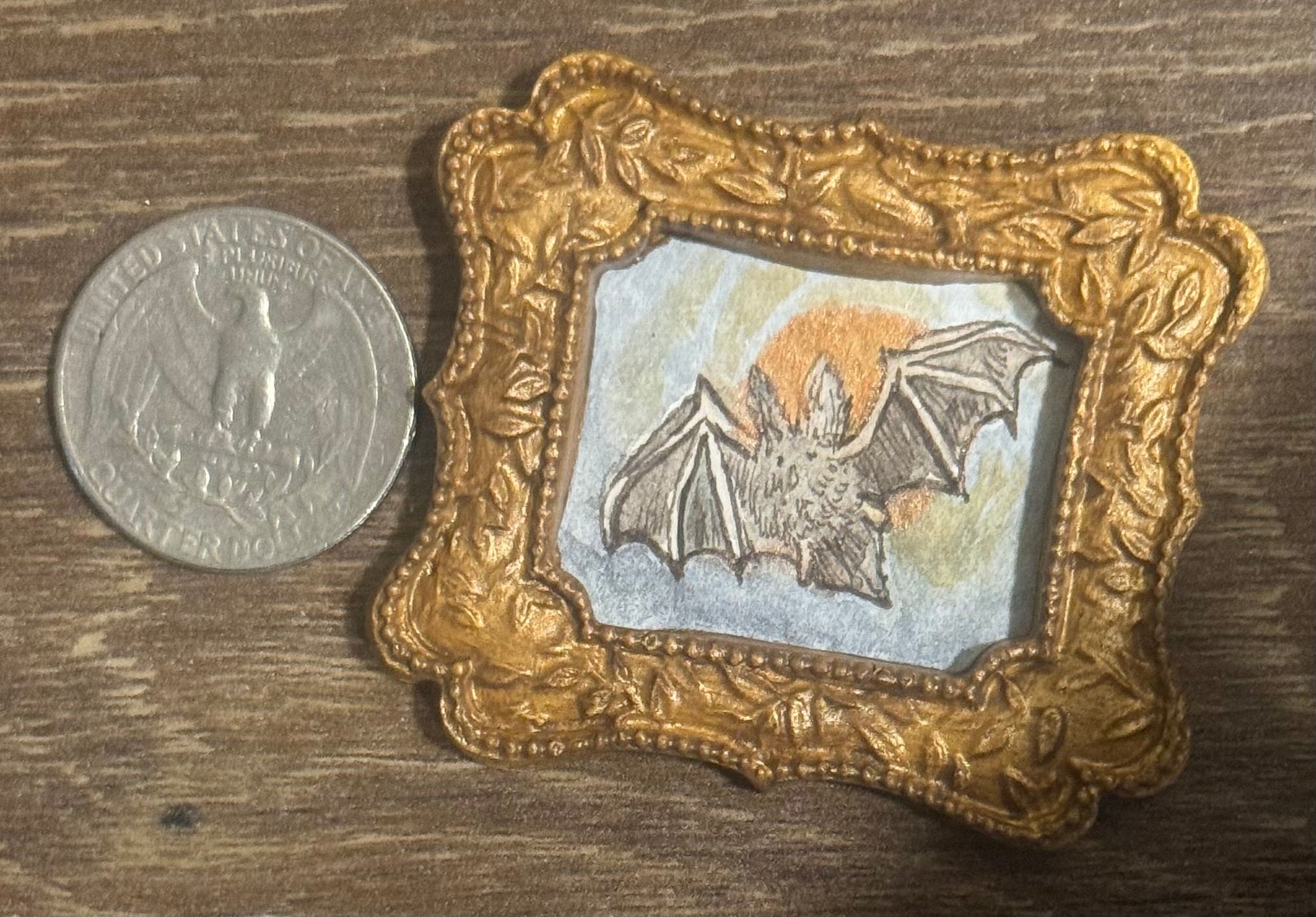 Mini Painting - Bat in Flight