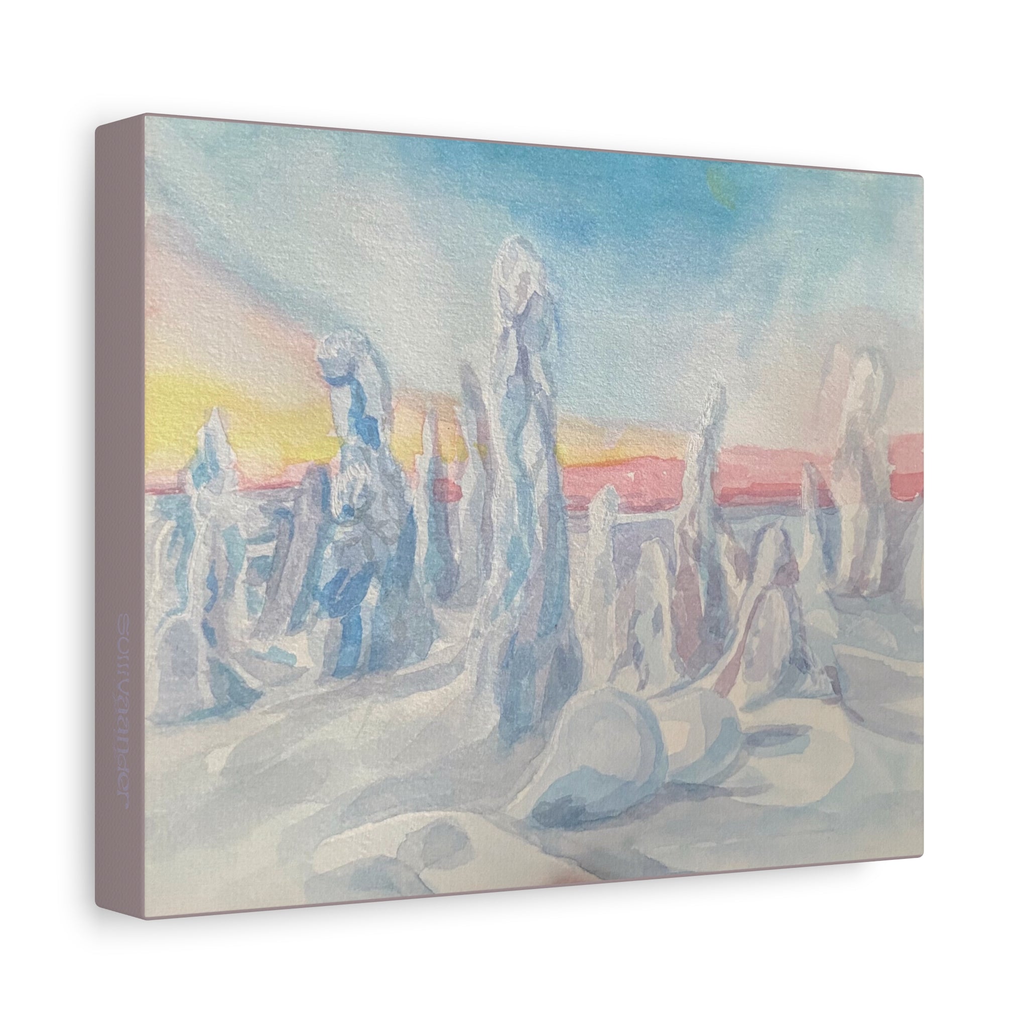 Canvas Print - Winter Whiteout in the Woods Watercolor Landscape