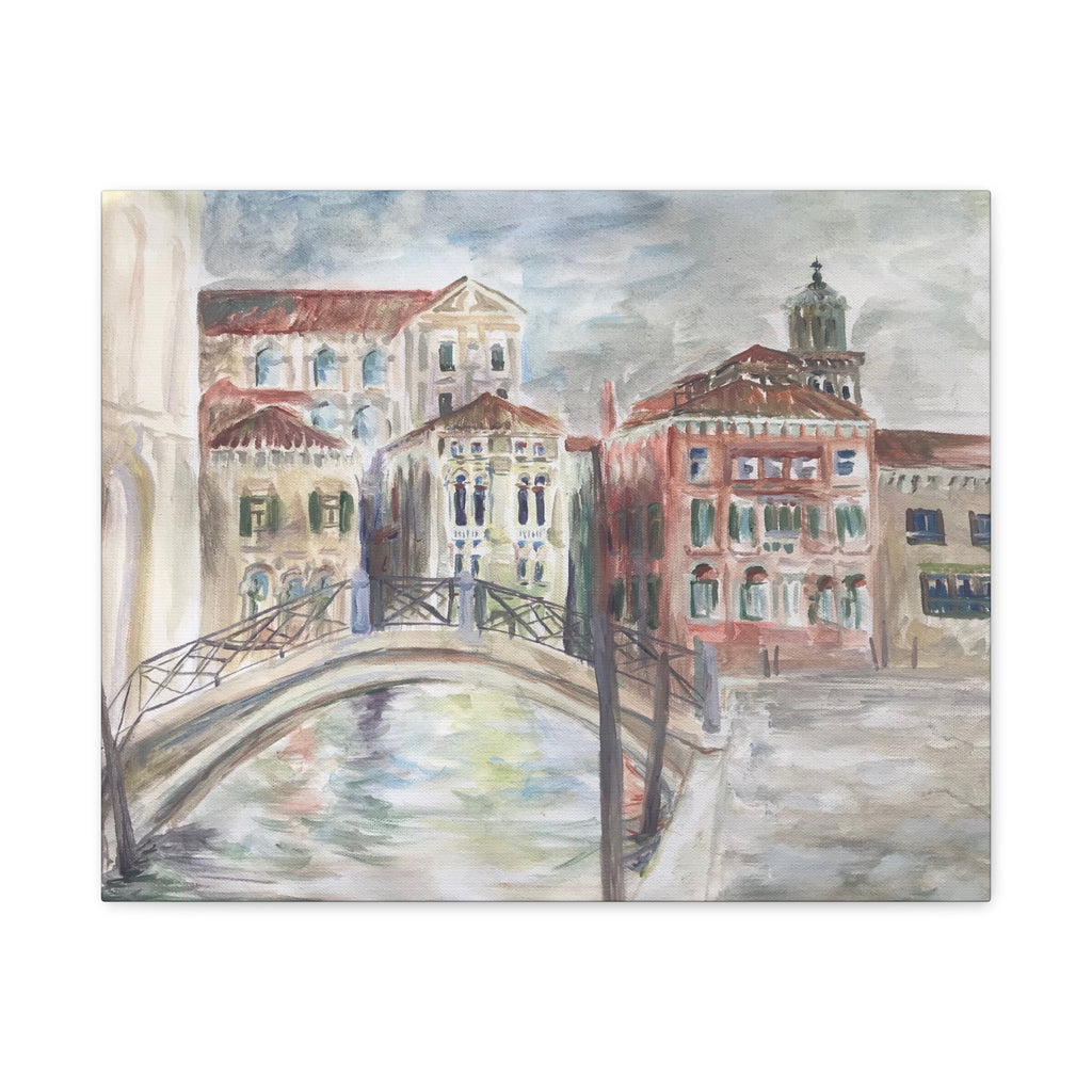 Canvas Print - Venice, Italy, Canal & City Landscape Plein-Air Oil Painting