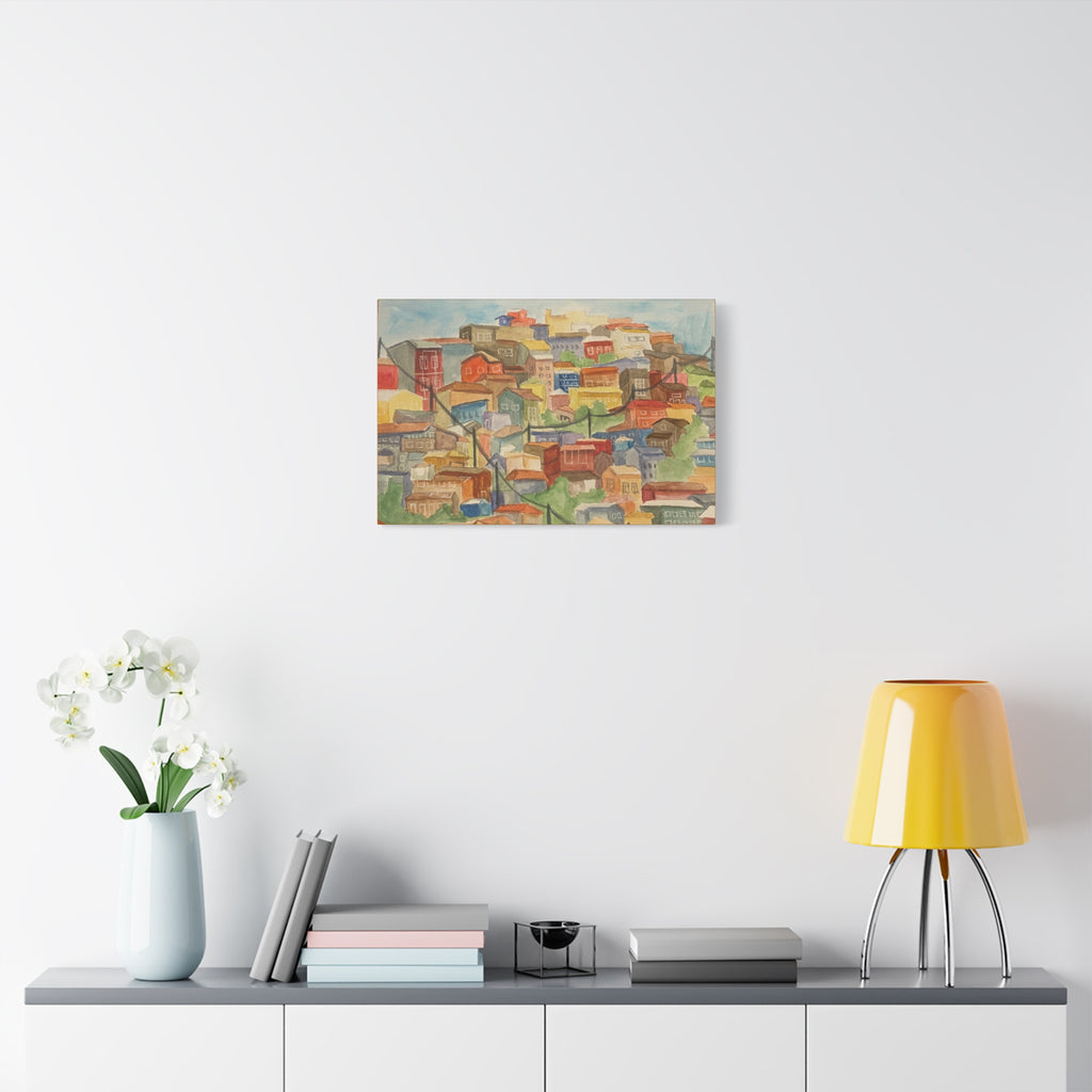 Canvas Print - Valparaíso, Chile Watercolor Painting