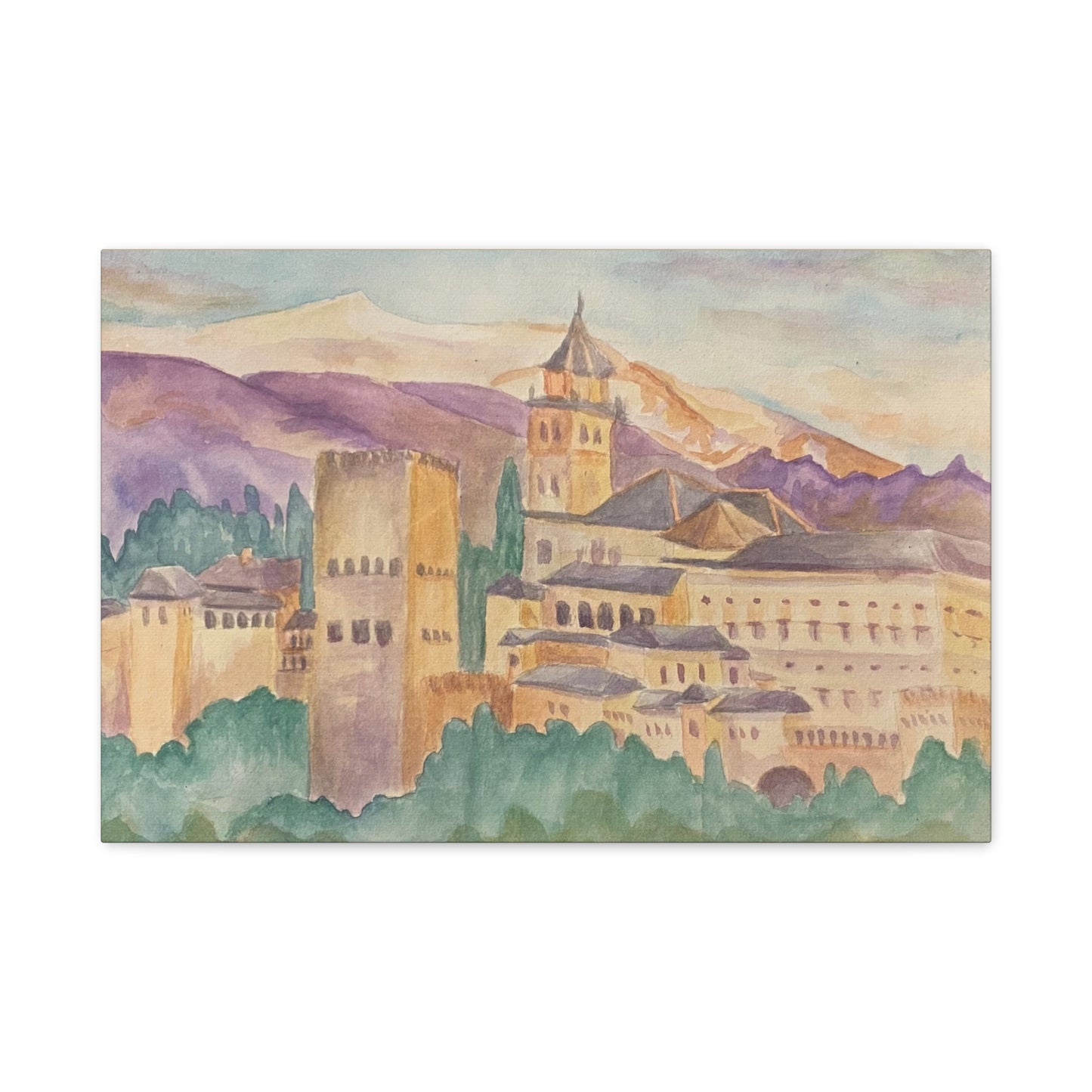 Matte Canvas Print - Alhambra in Granada, Spain