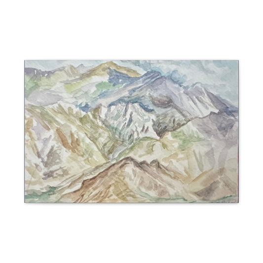 Matte Canvas Print - Watercolor Painting of Himalayan Mountains