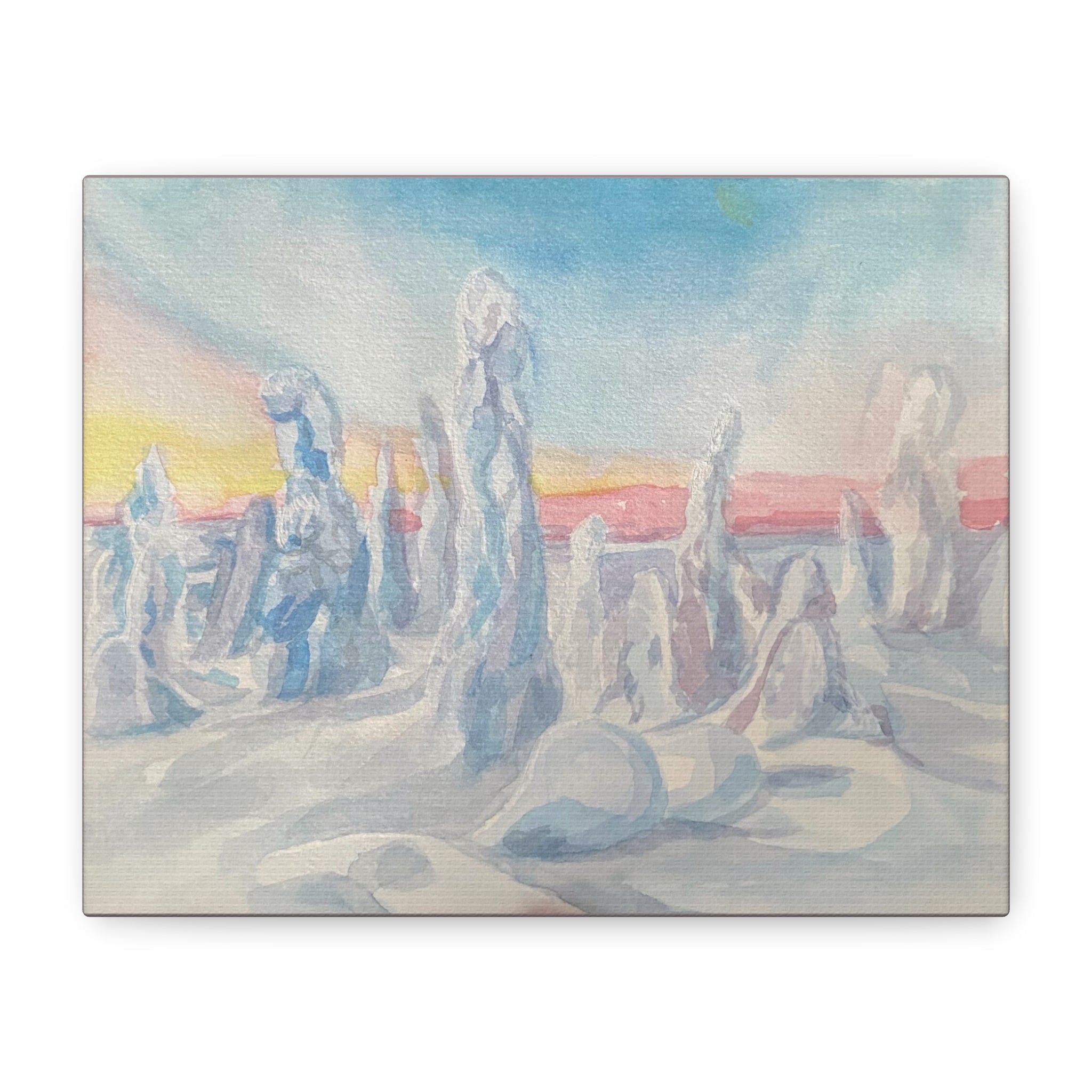 Canvas Print - Winter Whiteout in the Woods Watercolor Landscape