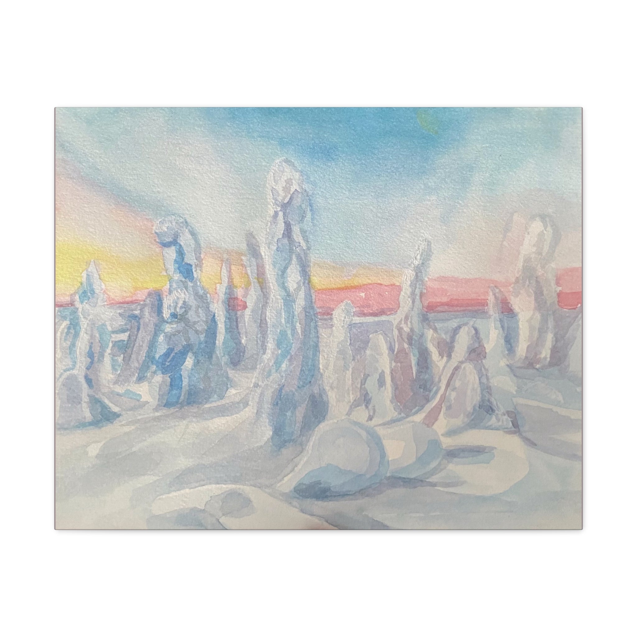 Canvas Print - Winter Whiteout in the Woods Watercolor Landscape