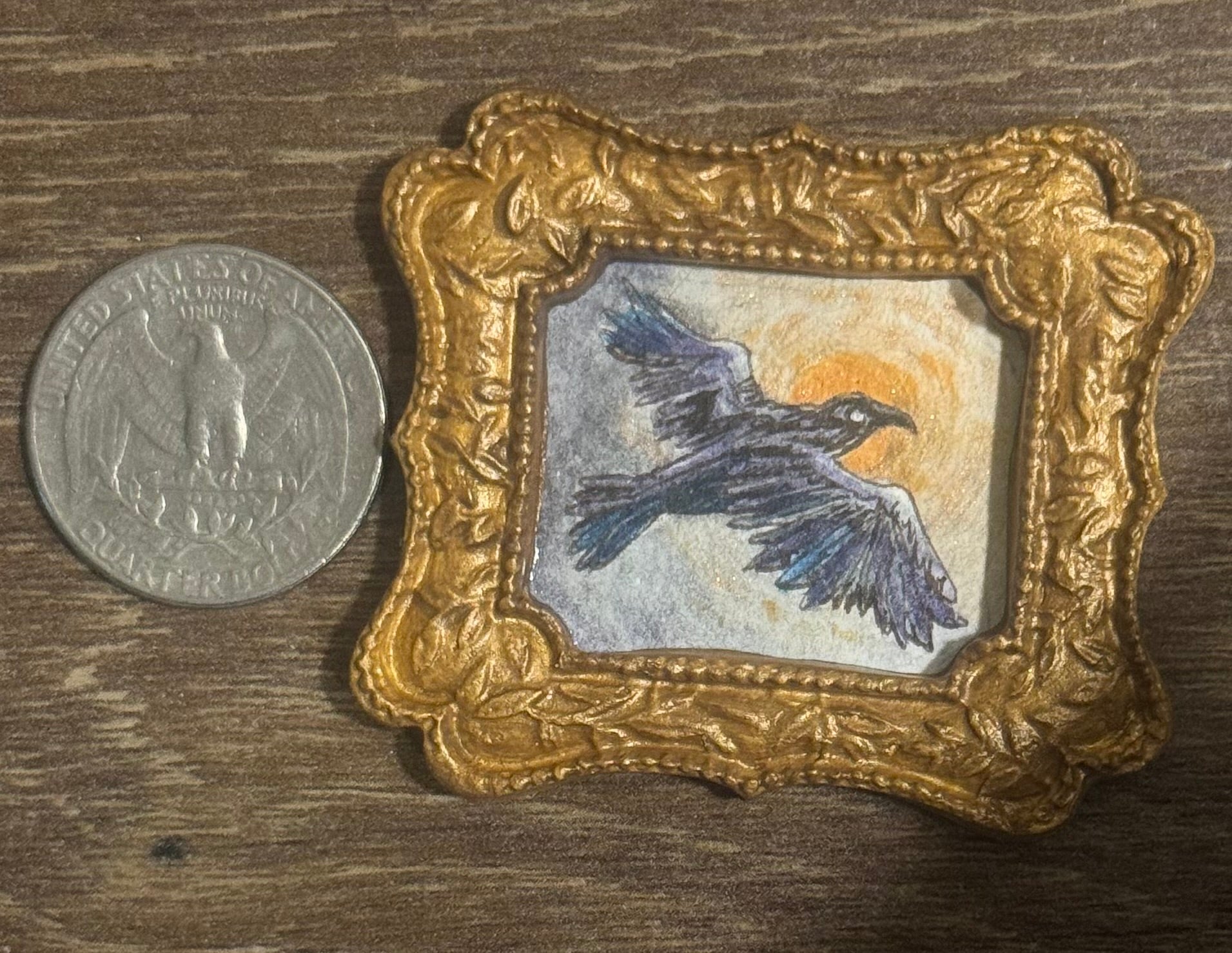 Mini Painting - Raven in Flight