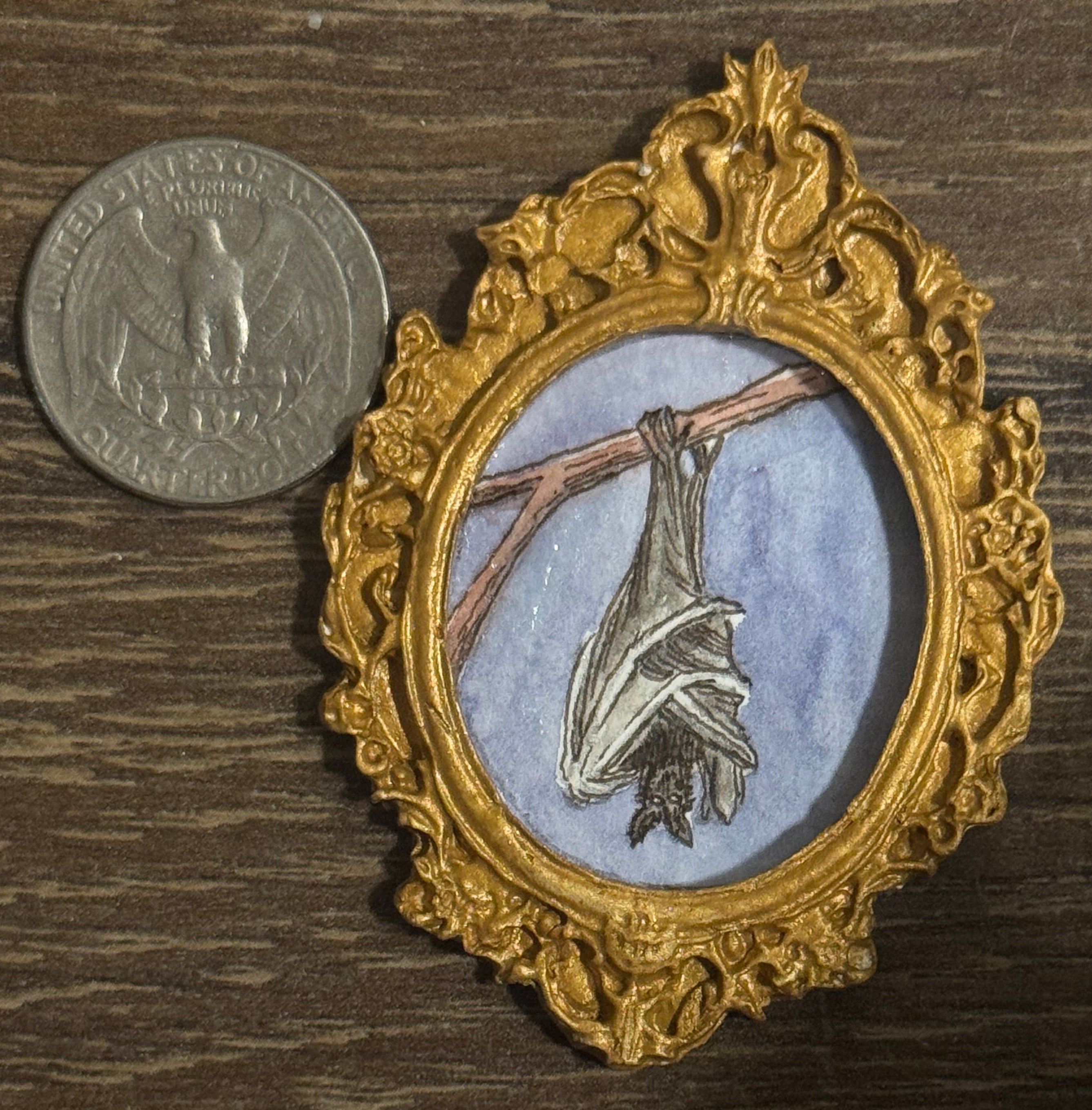 Mini Painting - Bat Hanging