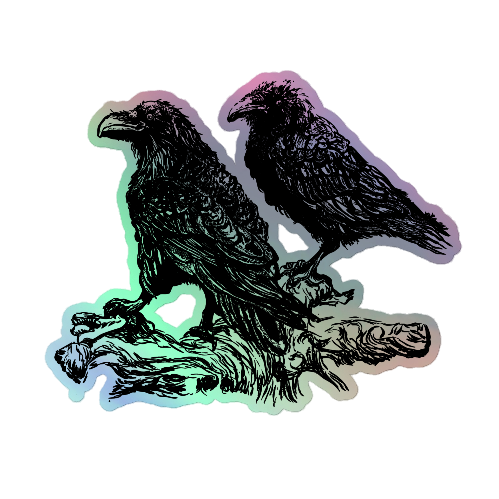 Holographic Sticker - Ravens