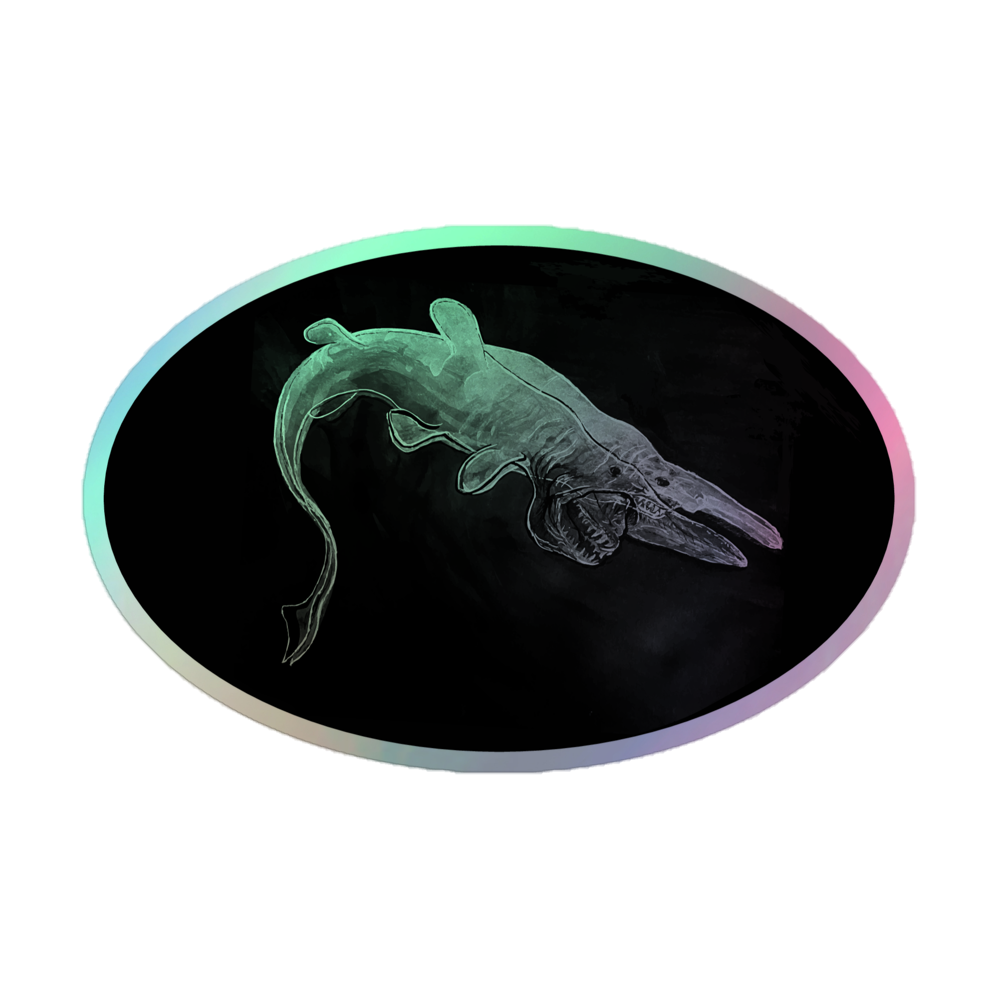 Holographic Sticker - Gulper Shark